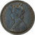 Indie Brytyjskie, Victoria, 1/2 Anna, 1877, Bombay, Miedź, VF(30-35)