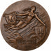 França, medalha, SNCF, électrification, 1959, Bronze, Belmondo, AU(55-58)