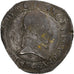 França, Henri III, Franc au Col Plat, 1579, Bourges, Muito, Prata, VF(20-25)