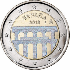 Hiszpania, 2 Euro, Aqueduc de Ségovie, Colourized, 2016, Bimetaliczny, MS(63)