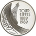 France, 5 Francs, Tour Eiffel, 1989, Paris, BE, Silver, MS(65-70), KM:968a