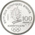 France, 100 Francs, Slalom skiers, 1990, Proof, Silver, MS(65-70), KM:984