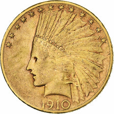 Stati Uniti, Indian Head, $10, Eagle, 1910, U.S. Mint, Philadelphia, BB, Oro,...