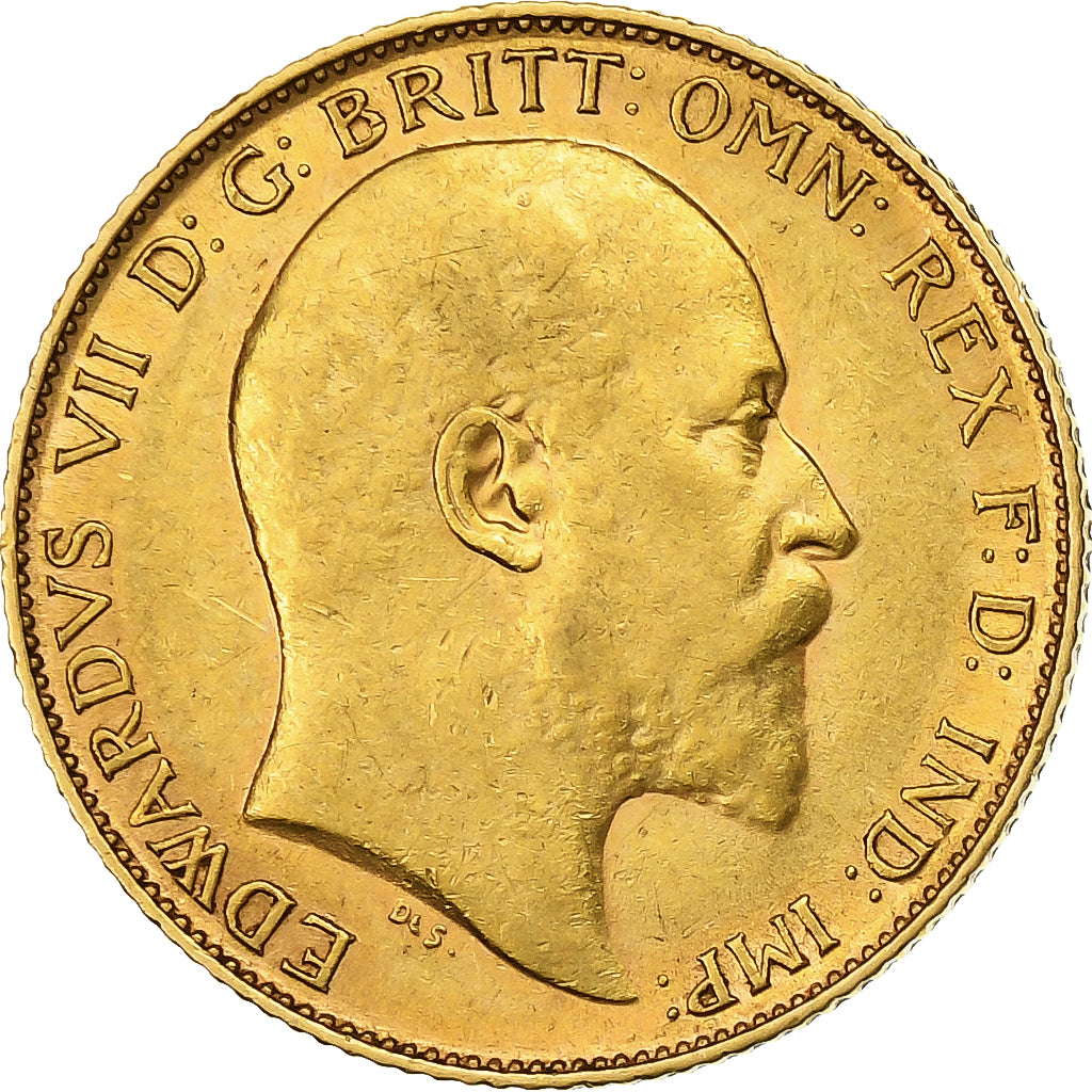 Wielka Brytania Edward VII 1/2 Sovereign 1910 Złoto AU(50-53) KM:804 ...