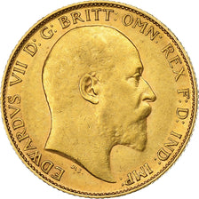 Grã-Bretanha, Edward VII, 1/2 Sovereign, 1910, Dourado, AU(50-53), KM:804