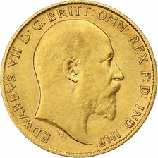 Münze, Großbritannien, Edward VII, 1/2 Sovereign, 1909, SS+, Gold, KM:804