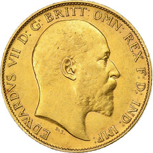 Münze, Großbritannien, Edward VII, 1/2 Sovereign, 1902, SS+, Gold, KM:804