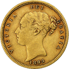 Monnaie, Grande-Bretagne, Victoria, 1/2 Sovereign, 1883, TTB, Or, KM:735.1