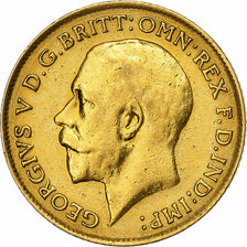 Moeda, Grã-Bretanha, George V, 1/2 Sovereign, 1914, EF(40-45), Dourado, KM:819