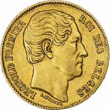 Bélgica, Leopold I, 20 Francs, 20 Frank, 1865, Dourado, AU(50-53), KM:23