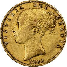 Gran Bretagna, Victoria, Sovereign, 1866, London, Die Number 69, Oro, BB