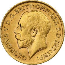 Wielka Brytania, George V, 1/2 Sovereign, 1912, London, Złoto, AU(55-58)