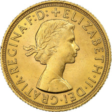 Groot Bretagne, Elizabeth II, Sovereign, 1958, Goud, PR+, KM:908