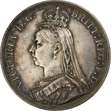 Reino Unido, Victoria, Crown, Jubilee, 1887, London, Prata, AU(55-58)