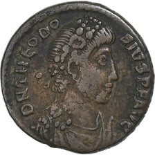 Theodosius I, Follis, 378-383, Constantinople, Brązowy, EF(40-45), RIC:57D-9