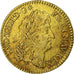 França, Louis XIV, 1/2 Louis d'or à l'écu, 1690, Paris, reformed, Dourado