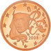 França, Euro Cent, 2008, BE, MS(65-70), Aço Cromado a Cobre, KM:1282