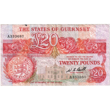 Guernsey, 20 Pounds, 1980-1989, KM:51a, TTB