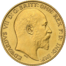 Wielka Brytania, Edward VII, 1/2 Sovereign, 1902, Złoto, MS(60-62), KM:804