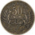 Tunísia, Muhammad al-Nasir Bey, 50 Centimes, 1921, Paris, Prata, EF(40-45)