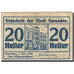 Billet, Autriche, Gmunden, 20 Heller, Batiment, 1919, 1919-12-01, TB