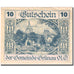 Biljet, Oostenrijk, Grünau, 10 Heller, Eglise, 1920 SUP blue Mehl:FS 299