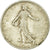 Moneda, Francia, Semeuse, Franc, 1909, Paris, BC+, Plata, KM:844.1, Gadoury:467