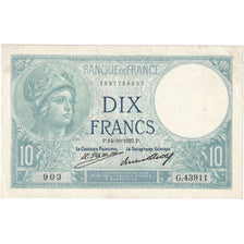 France, 10 Francs, Minerve, 1927, G.43911, TTB, Fayette:6.12, KM:73d