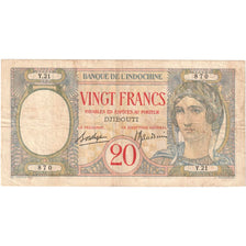 Somalilândia Francesa, 20 Francs, 1928-1938, KM:7a, VF(30-35)