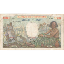 Tahiti, 1000 Francs, 1954-1957, KM:15b, MB