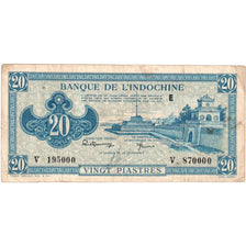 INDOCHINA FRANCESA, 20 Piastres, Undated (1942-45), KM:65, VF(30-35)