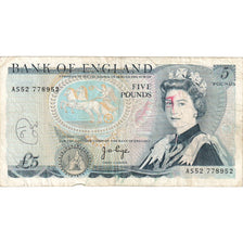 Great Britain, 5 Pounds, Undated (1973-80), KM:378b, VF(20-25)