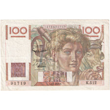 França, 100 Francs, Jeune Paysan, 1953-01-02, K.512, EF(40-45)