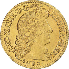 França, Louis XIV, Louis d’or à la tête virile, 1680, Paris, Dourado