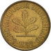 Moneda, ALEMANIA - REPÚBLICA FEDERAL, 5 Pfennig, 1991, Stuttgart, MBC, Latón