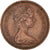Moneda, Gran Bretaña, Elizabeth II, New Penny, 1973, MBC, Bronce, KM:915