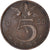 Moneta, Paesi Bassi, Juliana, 5 Cents, 1955, BB, Bronzo, KM:181
