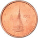 Italy, 2 Euro Cent, 2002, Rome, MS(63), Copper Plated Steel, KM:211