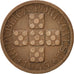Moneda, Portugal, 20 Centavos, 1945, MBC, Bronce, KM:584