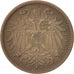 Moneda, Austria, Franz Joseph I, 2 Heller, 1911, MBC, Bronce, KM:2801