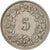 Moneta, Szwajcaria, 5 Rappen, 1957, Bern, AU(50-53), Miedź-Nikiel, KM:26