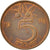 Coin, Netherlands, Juliana, 5 Cents, 1976, AU(55-58), Bronze, KM:181