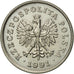 Moneta, Polska, 50 Groszy, 1991, Warsaw, AU(55-58), Miedź-Nikiel, KM:281