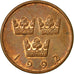 Munten, Zweden, Carl XVI Gustaf, 50 Öre, 1992, ZF, Bronze, KM:878