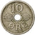 Moneda, Dinamarca, Christian X, 10 Öre, 1924, Copenhagen, MBC, Cobre - níquel