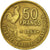Moneda, Francia, Guiraud, 50 Francs, 1953, Beaumont - Le Roger, MBC, Aluminio -