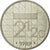 Coin, Netherlands, Beatrix, 2-1/2 Gulden, 1989, EF(40-45), Nickel, KM:206