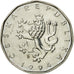 Moneda, República Checa, 2 Koruny, 1994, MBC, Níquel chapado en acero, KM:9