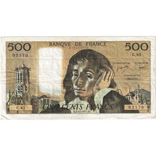 France, 500 Francs, Pascal, 1977, C.85, TB, Fayette:71.17, KM:156d