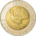 Moneta, Finlandia, 10 Markkaa, 1993, VF(30-35), Bimetaliczny, KM:77
